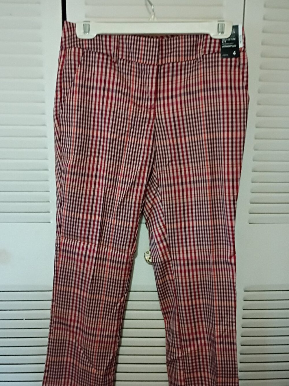 NY & CO 7th Avenue Design Studio Signature Fit Fall Plaid Pants 4P 4 P